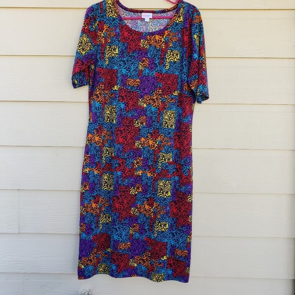 LuLaRoe Julia Multi Color Shift Dress